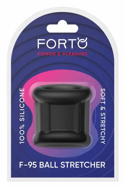 FORTO F-95 Tubular Silicone Ball Stretcher Black - Flexible Anatomical Design