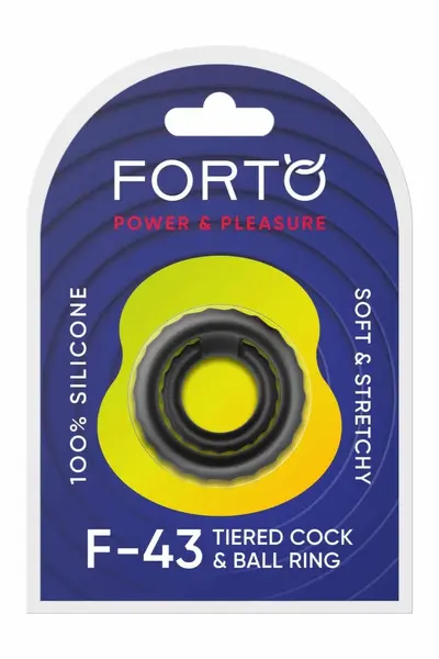 FORTO F-43 Tiered Dual Support Black Silicone Ring - Adjustable System