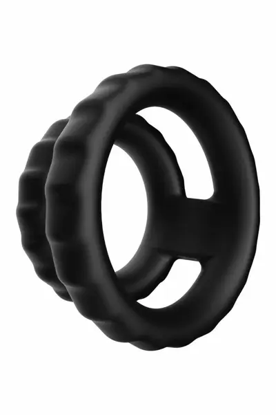 FORTO F-43 Tiered Dual Support Black Silicone Ring - Adjustable System