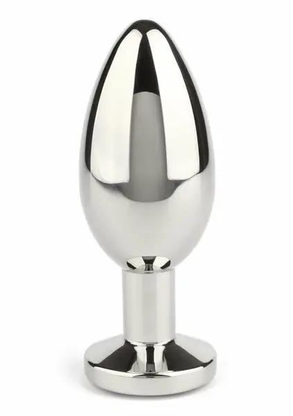 Mr. Steel Jeweled Plug Large Stainless Steel with Gemstone Base