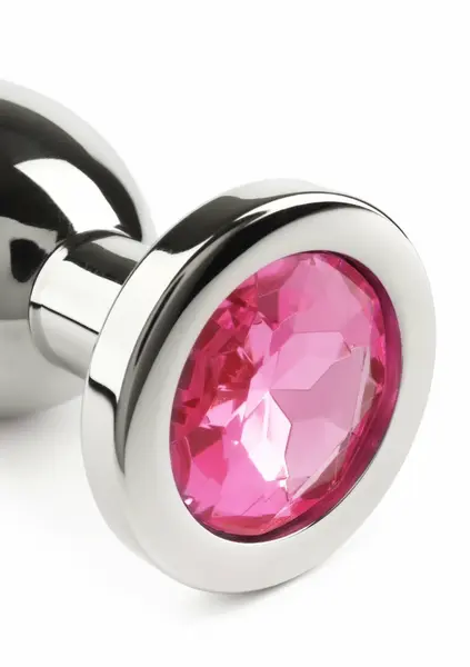 Mr. Steel Jeweled Plug Large Stainless Steel with Gemstone Base