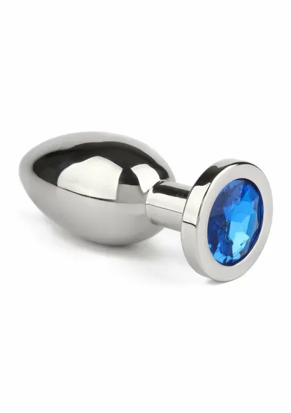 Mr. Steel Jeweled Plug Large Stainless Steel with Gemstone Base