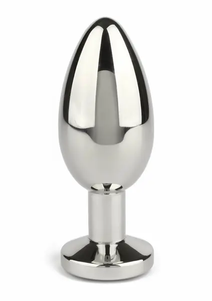 Mr. Steel Jeweled Plug Large Stainless Steel with Gemstone Base
