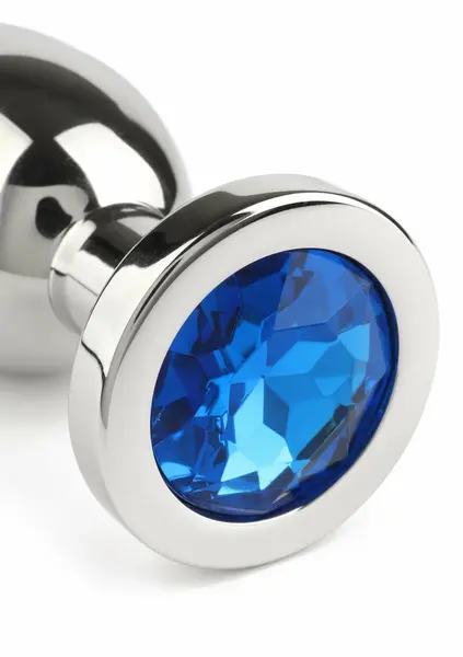 Mr. Steel Jeweled Plug Large Stainless Steel with Gemstone Base