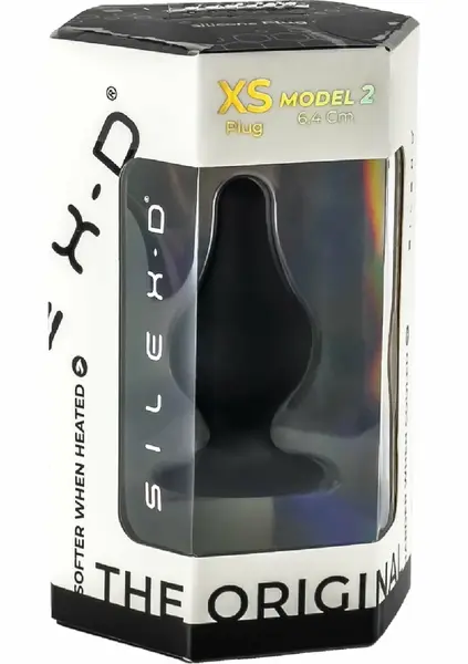 Silex-D Plug Model 2 Xsmall Black - Thermo-Reactive Silicone, Compact Size