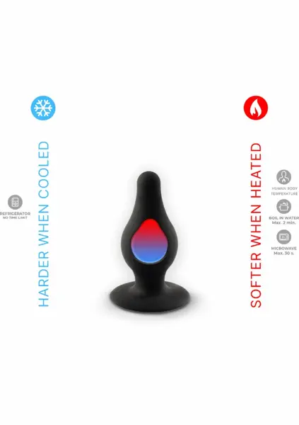 Silex-D Plug Model 2 Xsmall Black - Thermo-Reactive Silicone, Compact Size