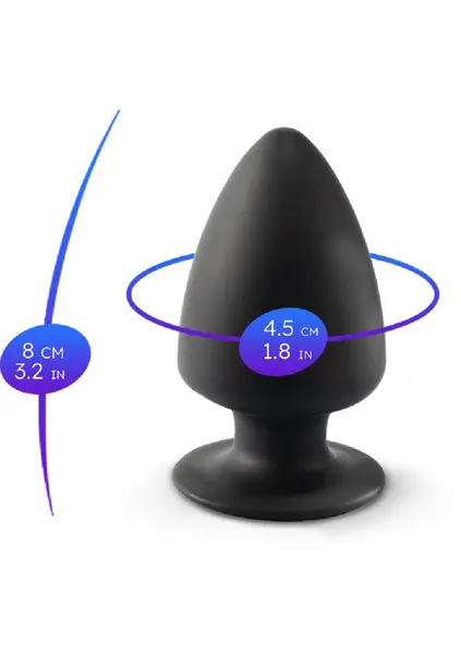 Silex-D Plug Model 1 Xsmall Black - Thermo-Reactive Silicone, Compact Size