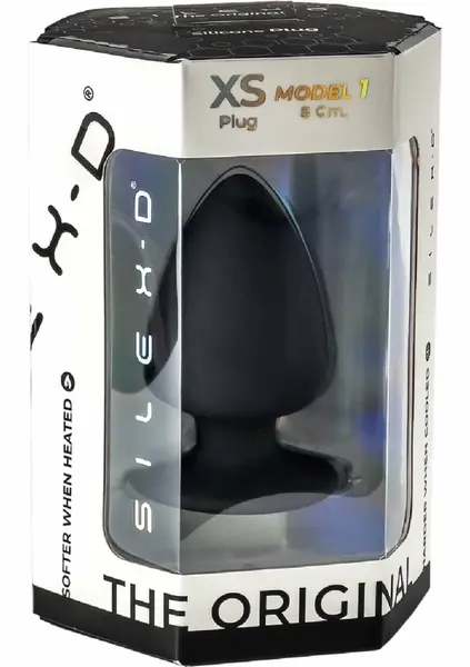 Silex-D Plug Model 1 Xsmall Black - Thermo-Reactive Silicone, Compact Size