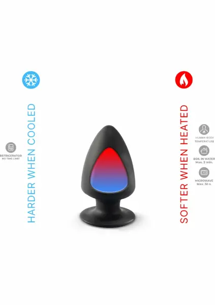 Silex-D Plug Model 1 Xsmall Black - Thermo-Reactive Silicone, Compact Size