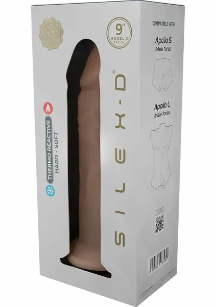 SILEXD Silicone Dong Model 9 inch - Thermoreactive, Suction Base, 229mm