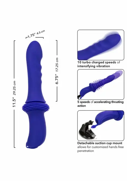 Overdrive Ridged Thruster Remote-Controlled Intimate Machine, 10 Speeds