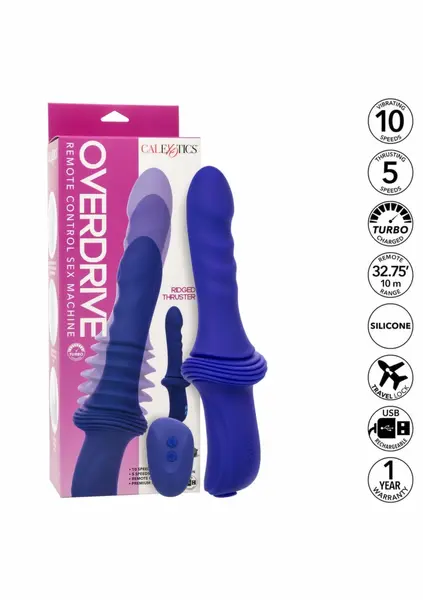 Overdrive Ridged Thruster Remote-Controlled Intimate Machine, 10 Speeds