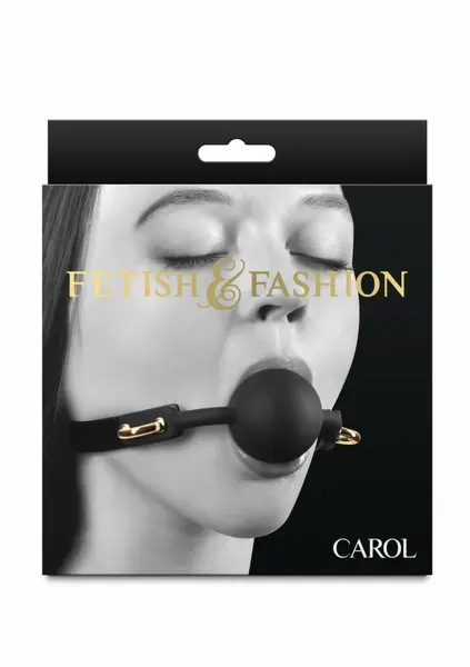 Fetish & Fashion Carol Gag Adjustable PU Ball Gag Black