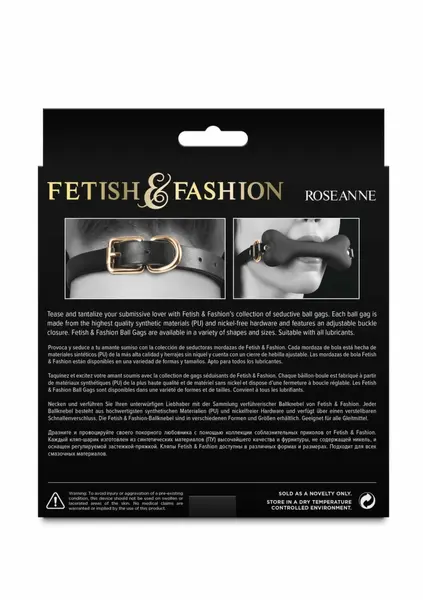 Fetish & Fashion Roseanne Gag Adjustable PU Ball Gag Black/Red