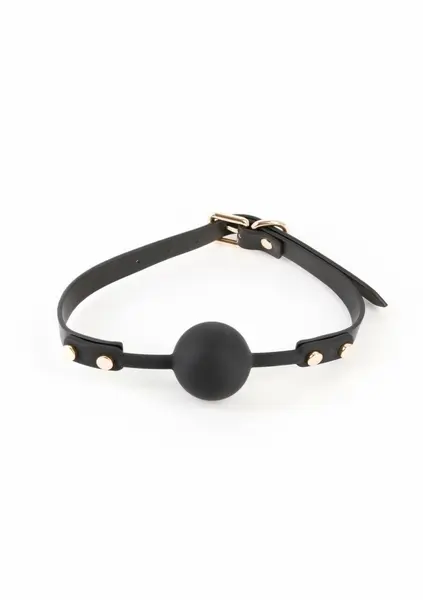 Fetish & Fashion Janice Gag Adjustable PU Ball Gag Black