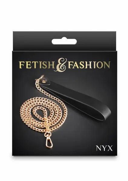 Fetish & Fashion Nyx Leash Gold Chain Soft Handle Accessory