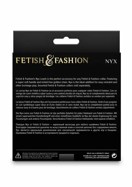 Fetish & Fashion Nyx Leash Gold Chain Soft Handle Accessory