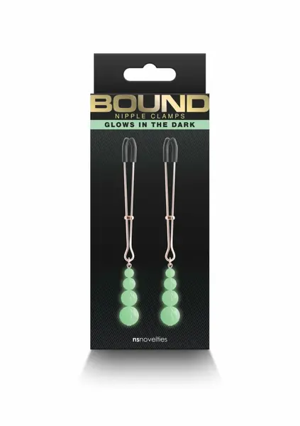 NS Novelties Bound G2 Adjustable Nipple Clamps Silicone Tips Black