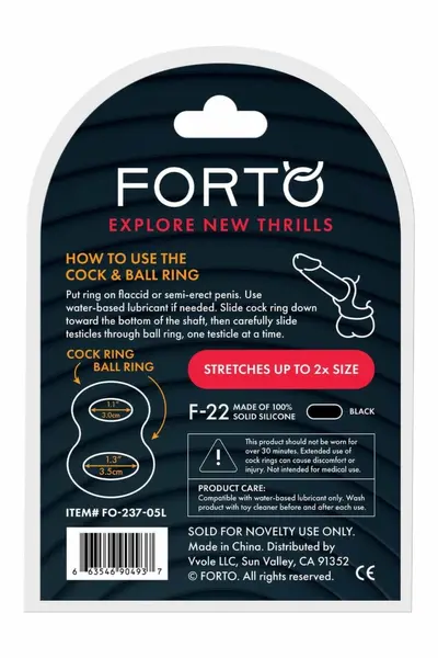 FORTO F-22 D Ring Large Black Premium Silicone System