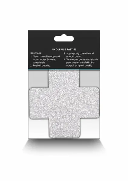NS Novelties Pretty Pasties Glitter Cross 2 Pair - Sparkling Adhesive Covers