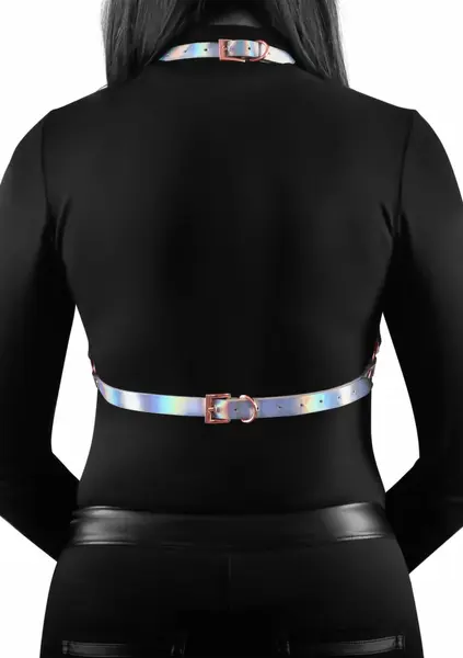 Cosmo Harness Crave Chest Harness Rose Gold Adjustable Vinyl S/M