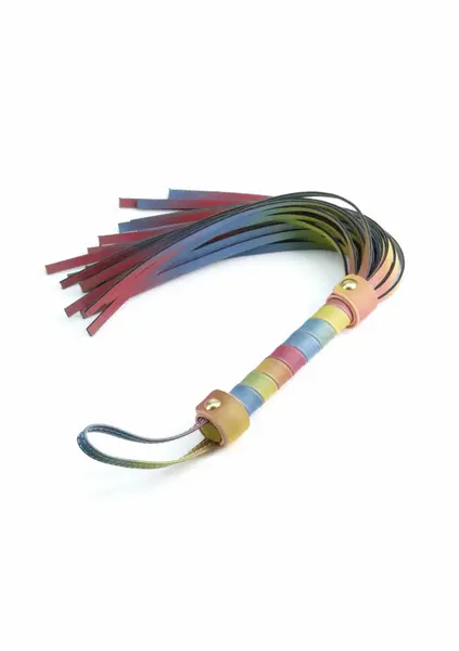 Spectra Bondage Flogger - Colorful Faux Leather Impact Tool, 45 cm