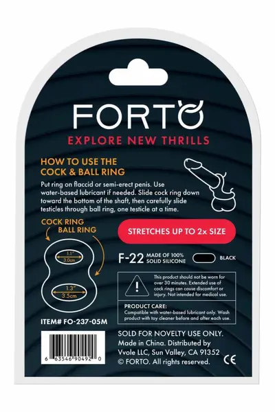 FORTO F-22 D Ring Medium Black Premium Silicone System