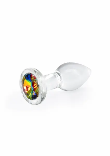 Crystal Desires Rainbow Gem стъклен анален разширител с дъгов кристал, малък