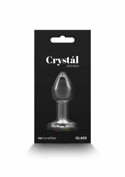 Crystal Desires Rainbow Gem стъклен анален разширител с дъгов кристал, малък