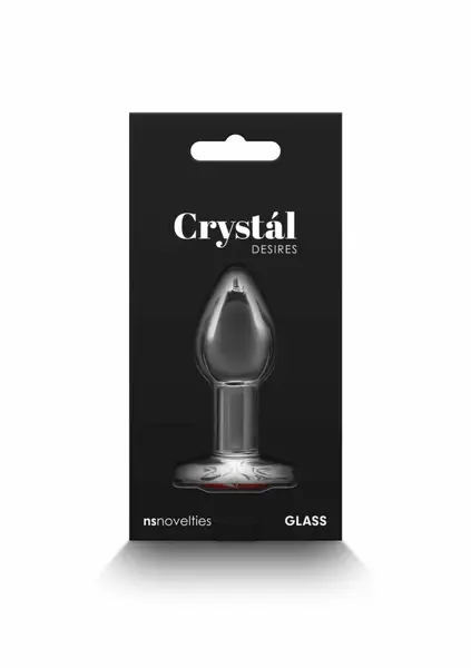 Crystal Desires Red Heart Small Glass Plug - Borosilicate, Compact Size