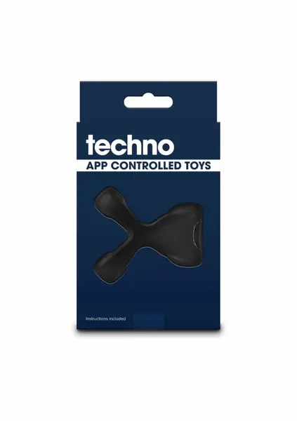 Techno Strobe Rechargeable Vibrating Ring with App Control, Black