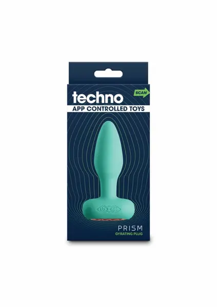 Techno Prism Rotating Silicone Plug with App Control, 16 Modes, Black