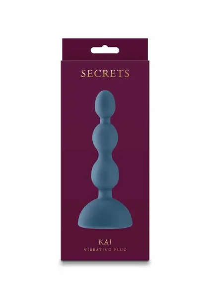 Secrets Kai вибриращи силиконови анални топчета, 3 скорости, 7 функции, черни