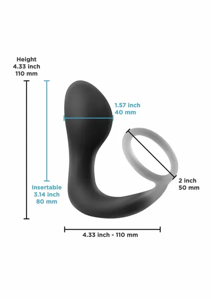 Renegade Slingshot Dual-Layer Silicone Wearable Ring & Plug Black