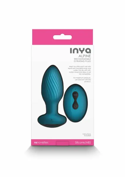 INYA Alpine Remote-Controlled Rotating Anal Plug, Rechargeable, Black