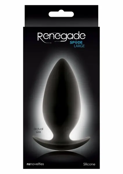 Renegade Spades Large Silicone Plug with T-Shaped Handle Black