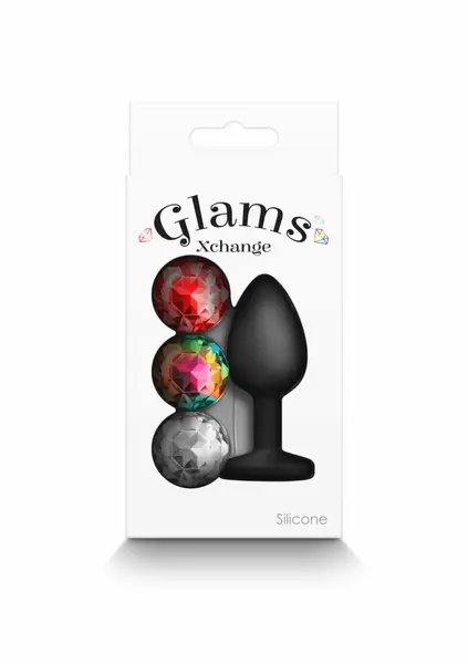 Glams Xchange Round Small Silicone Plug with Interchangeable Gems