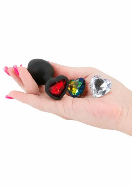 Glams Xchange Heart Small Silicone Plug with Interchangeable Gems