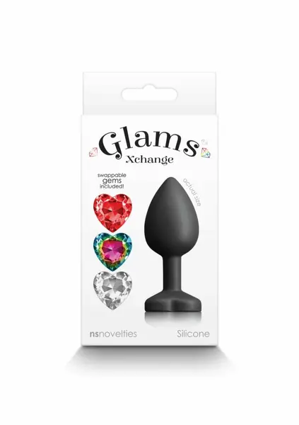 Glams Xchange Heart Small Silicone Plug with Interchangeable Gems