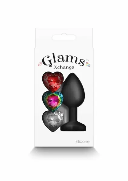 Glams Xchange Heart Small Silicone Plug with Interchangeable Gems