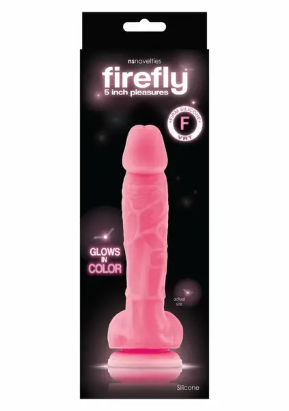 Firefly светещо силиконово дилдо с вендуза, 12,7 см