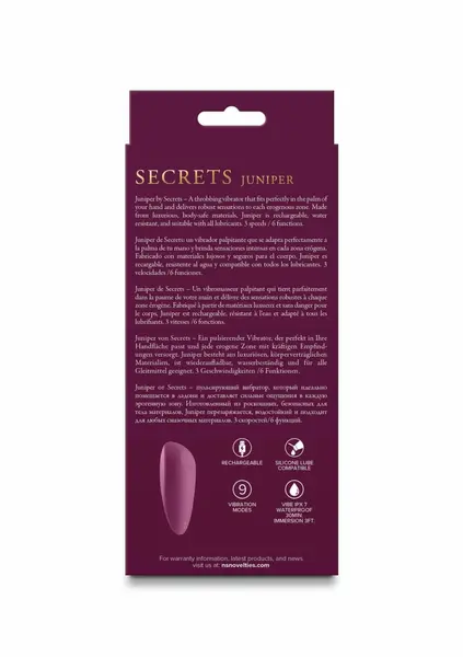 Secrets Juniper Compact Rechargeable Intimate Device Purple
