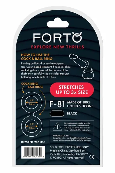 FORTO F-81 Double Ring 44mm Black Premium Silicone System
