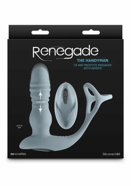 Renegade The Handyman Silicone Ring & Remote Massager Black
