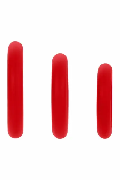 FORTO F-61 3 Piece Silicone Ring Set Blue - Flexible Premium Material