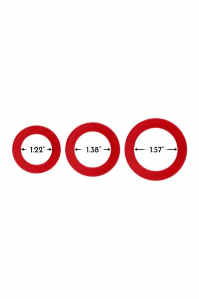 FORTO F-61 3 Piece Silicone Ring Set Blue - Flexible Premium Material