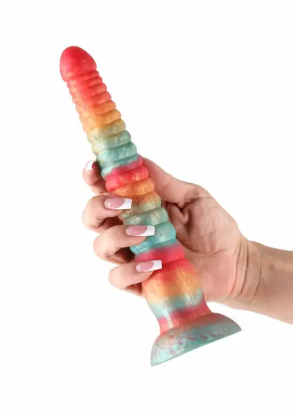 Colours Stacked 9 Inch Silicone Model, Tri-Colored, Satin Finish