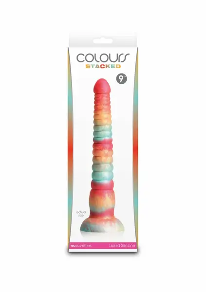 Colours Stacked 9 Inch Silicone Model, Tri-Colored, Satin Finish