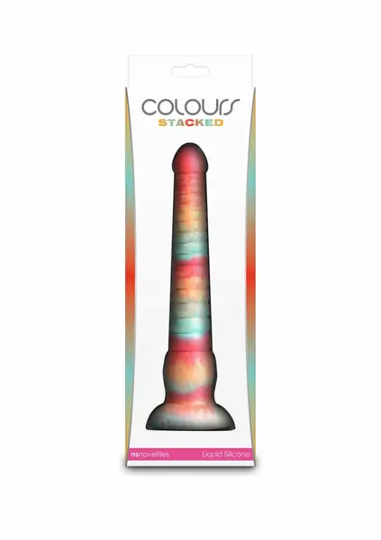 Colours Stacked 9 Inch Silicone Model, Tri-Colored, Satin Finish