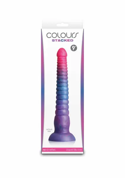 Colours Stacked 9 Inch Silicone Model, Tri-Colored, Satin Finish